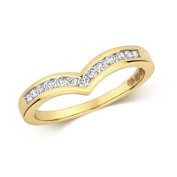 18ct Yellow Gold Diamond Wishbone Ring