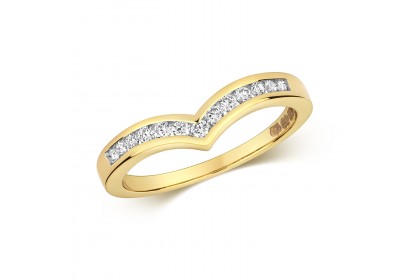 18ct Yellow Gold Diamond Wishbone Ring