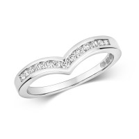 18ct White Gold Diamond Wishbone Ring