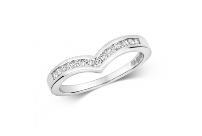 18ct White Gold Diamond Wishbone Ring