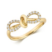 18ct Yellow Gold Diamond Bow Ring