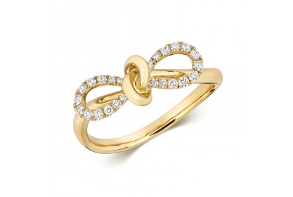 18ct Yellow Gold Diamond Bow Ring