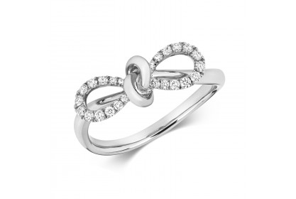 18ct White Gold Diamond Bow Ring