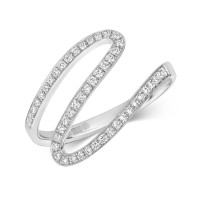 18ct White Gold Diamond Wave Ring