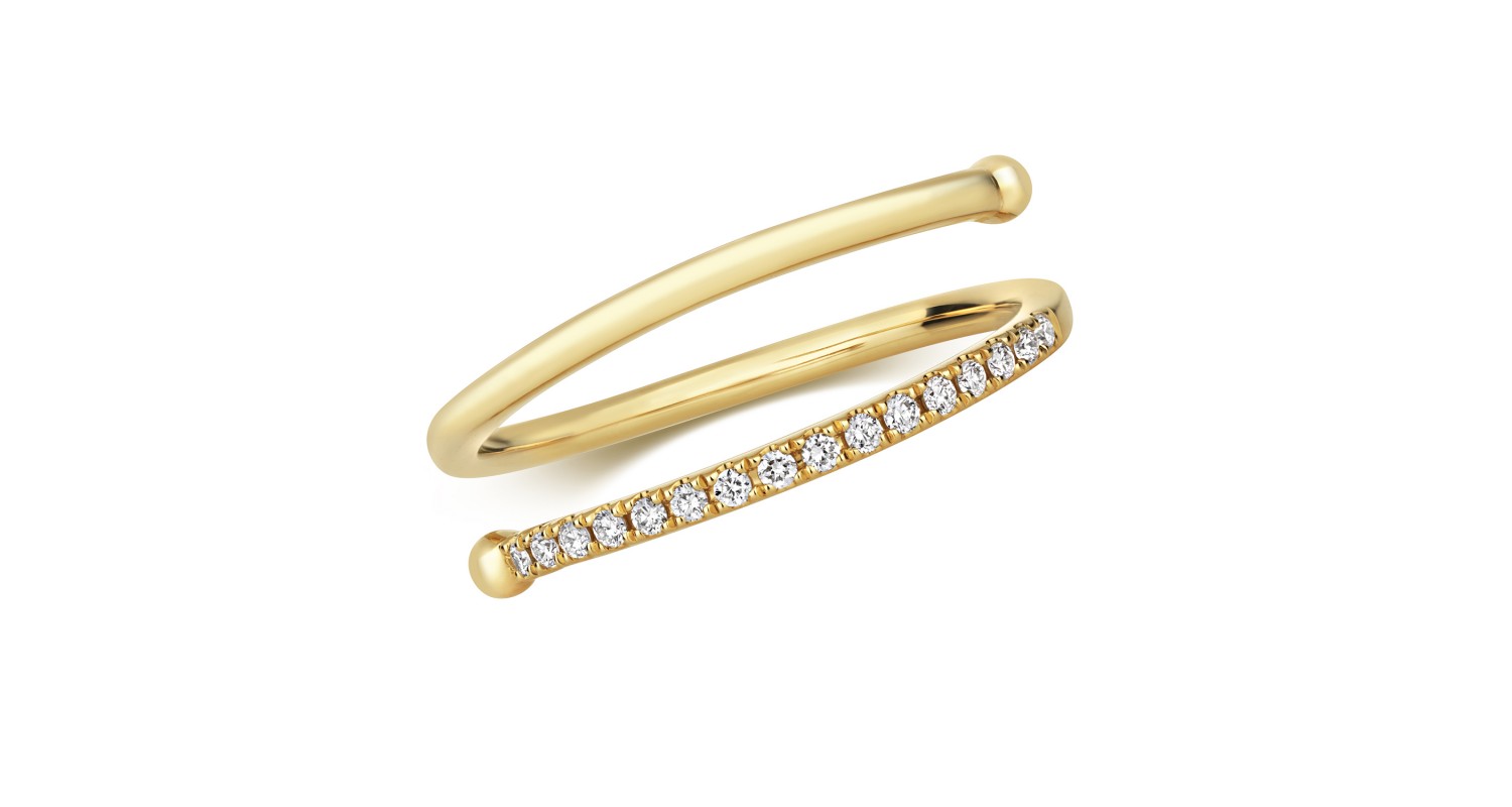 18ct Yellow Gold Spiral Diamond Ring