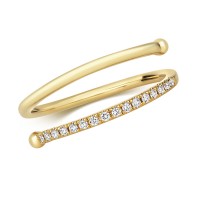 18ct Yellow Gold Spiral Diamond Ring