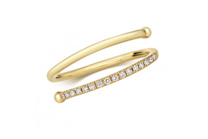 18ct Yellow Gold Spiral Diamond Ring