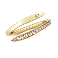 18ct Yellow Gold Crossover Diamond Ring