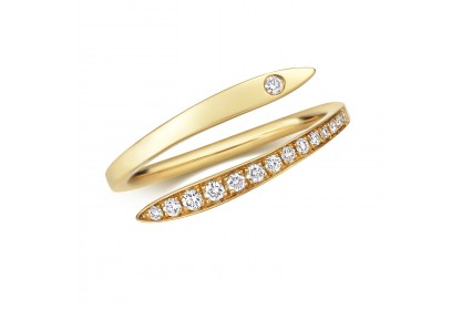 18ct Yellow Gold Crossover Diamond Ring