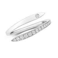 18ct White Gold Crossover Diamond Ring