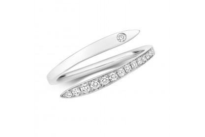 18ct White Gold Crossover Diamond Ring