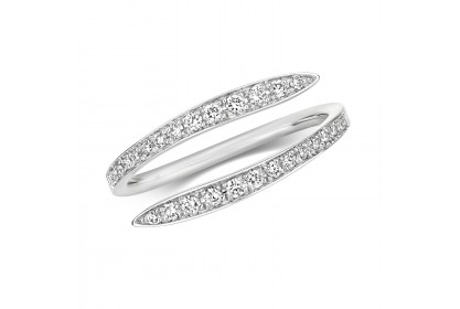 18ct White Gold Diamond Crossover Ring