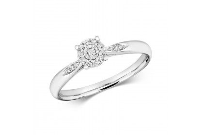 9ct White Gold Diamond Illusion Ring