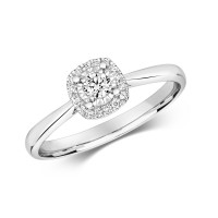 9ct White Gold Diamond Illusion Ring