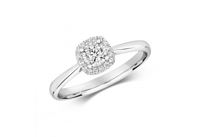 9ct White Gold Diamond Illusion Ring