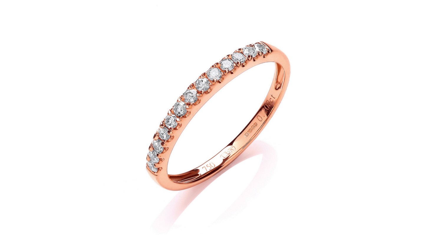 18ct Rose Gold Half Eternity Diamond Ring