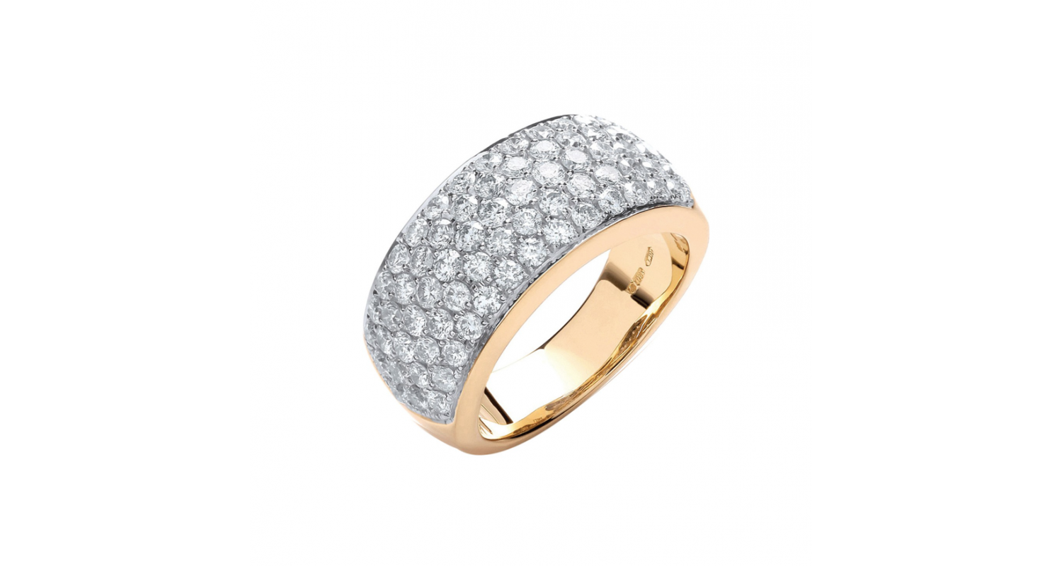 18ct Yellow Gold 1.60ct Diamond Bombay Ring