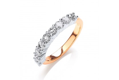 18ct Yellow Gold 1.00ct Diamond Half Eternity Ring