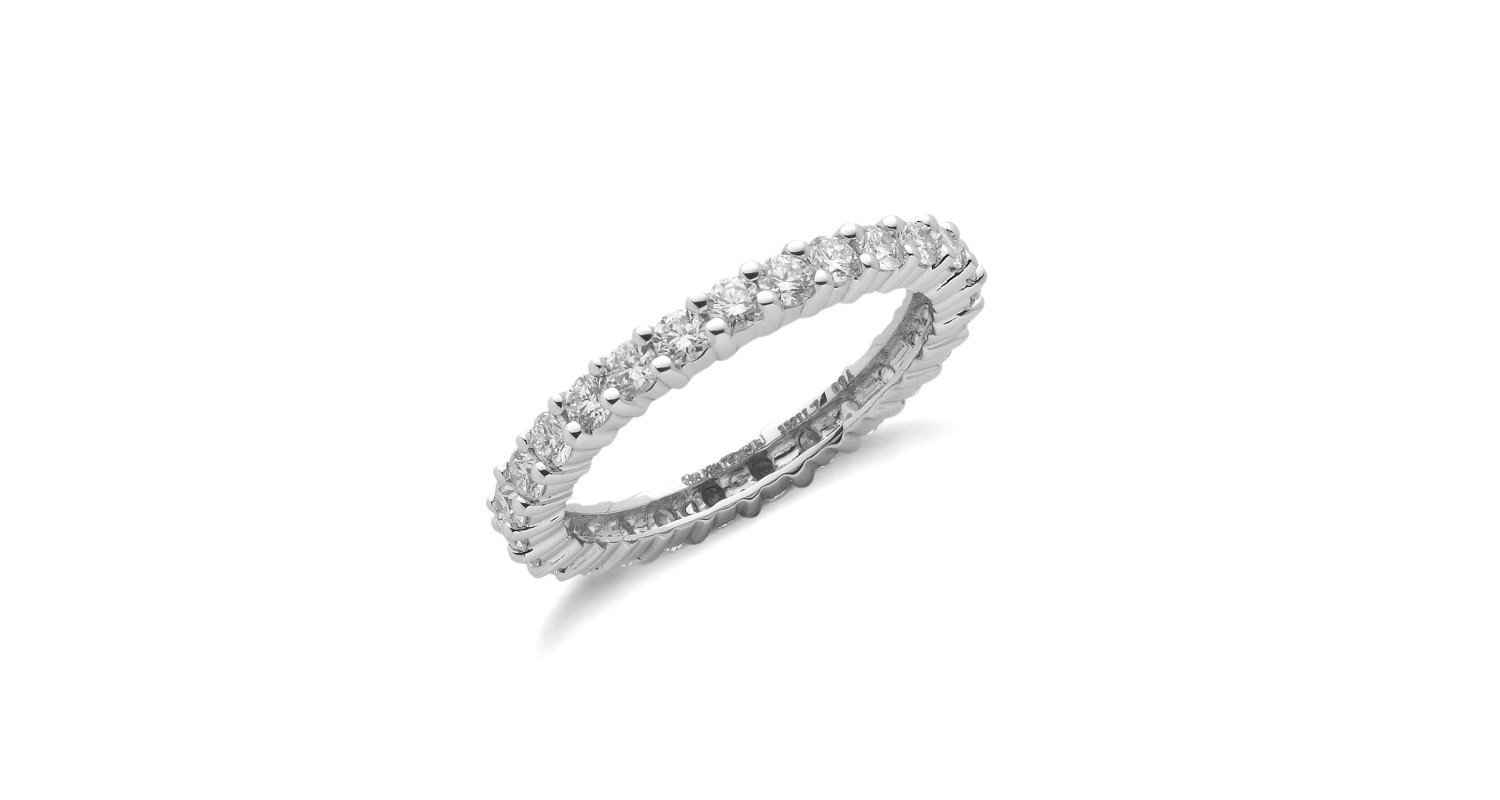 18ct White Gold 1.00ct Full Diamond Eternity Ring