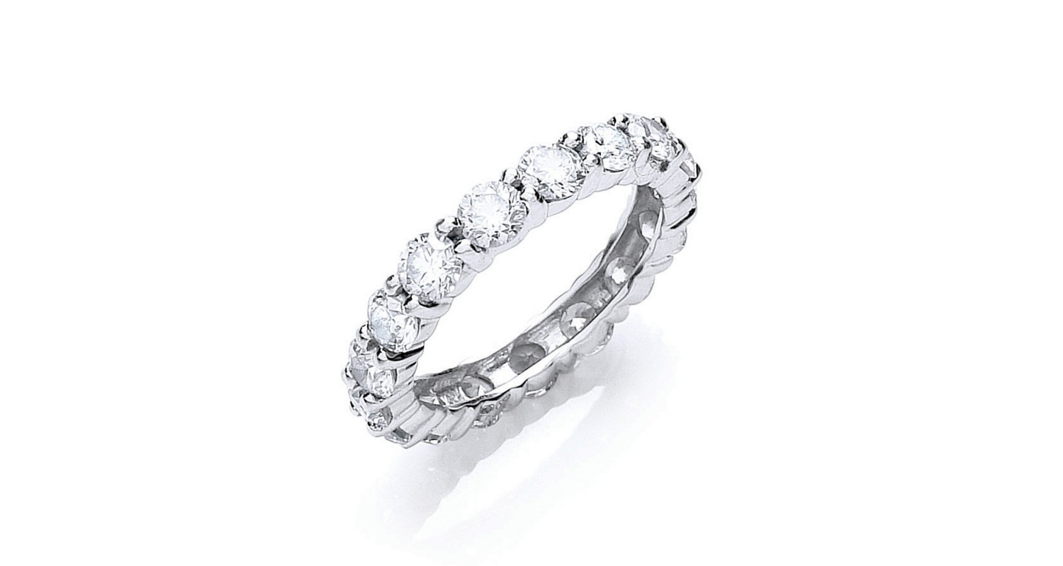 18ct White Gold 3.00ct Full Diamond Eternity Ring