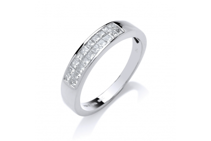 18ct White Gold 2 Row Diamond Eternity Ring