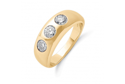 18ct Yellow Gold 1.00ct 3 Stone Diamond Ring