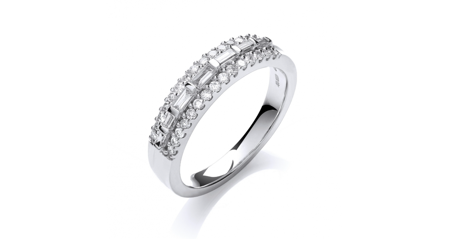 18ct White Gold Diamond Half Eternity Ring