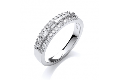 18ct White Gold Diamond Half Eternity Ring