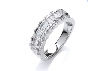 18ct White Gold 0.75ct Diamond Half Eternity Ring