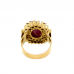 18ct Yellow Gold Ruby & Diamond Cluster Ring