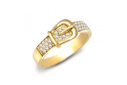 18ct Yellow Gold 0.34ct Diamond Buckle Ring