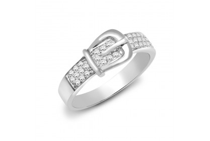 18ct White Gold 0.34ct Diamond Buckle Ring