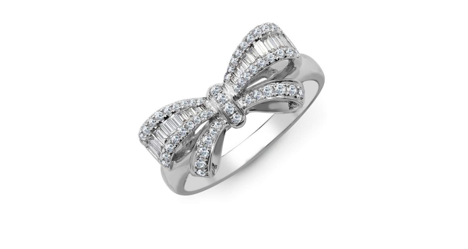 18ct White Gold 0.46ct Diamond Bow Ring