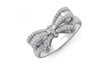 18ct White Gold 0.46ct Diamond Bow Ring