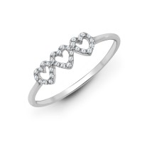 18ct White Gold Diamond Heart Ring