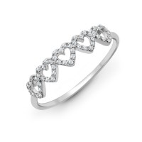 18ct White Gold Diamond Heart Ring