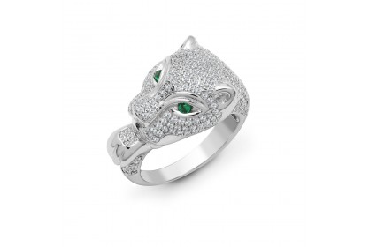 18ct White Gold 1.21ct Diamond Panther Ring