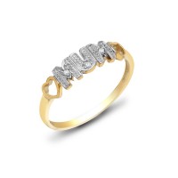 9ct Yellow Gold Diamond Mum Ring