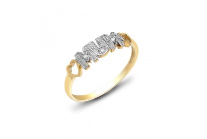 9ct Yellow Gold Diamond Mum Ring