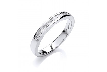 18ct White Gold Diamond Half Eternity Ring