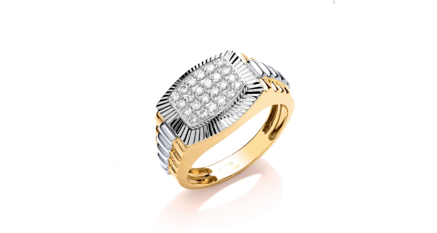 9ct Yellow & White Gold 0.50ct Diamond Ring