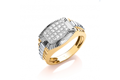 9ct Yellow & White Gold 0.50ct Diamond Ring