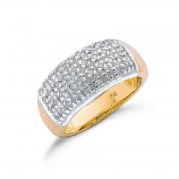 9ct Yellow Gold Diamond Bombay Ring