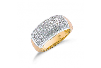 9ct Yellow Gold Diamond Bombay Ring