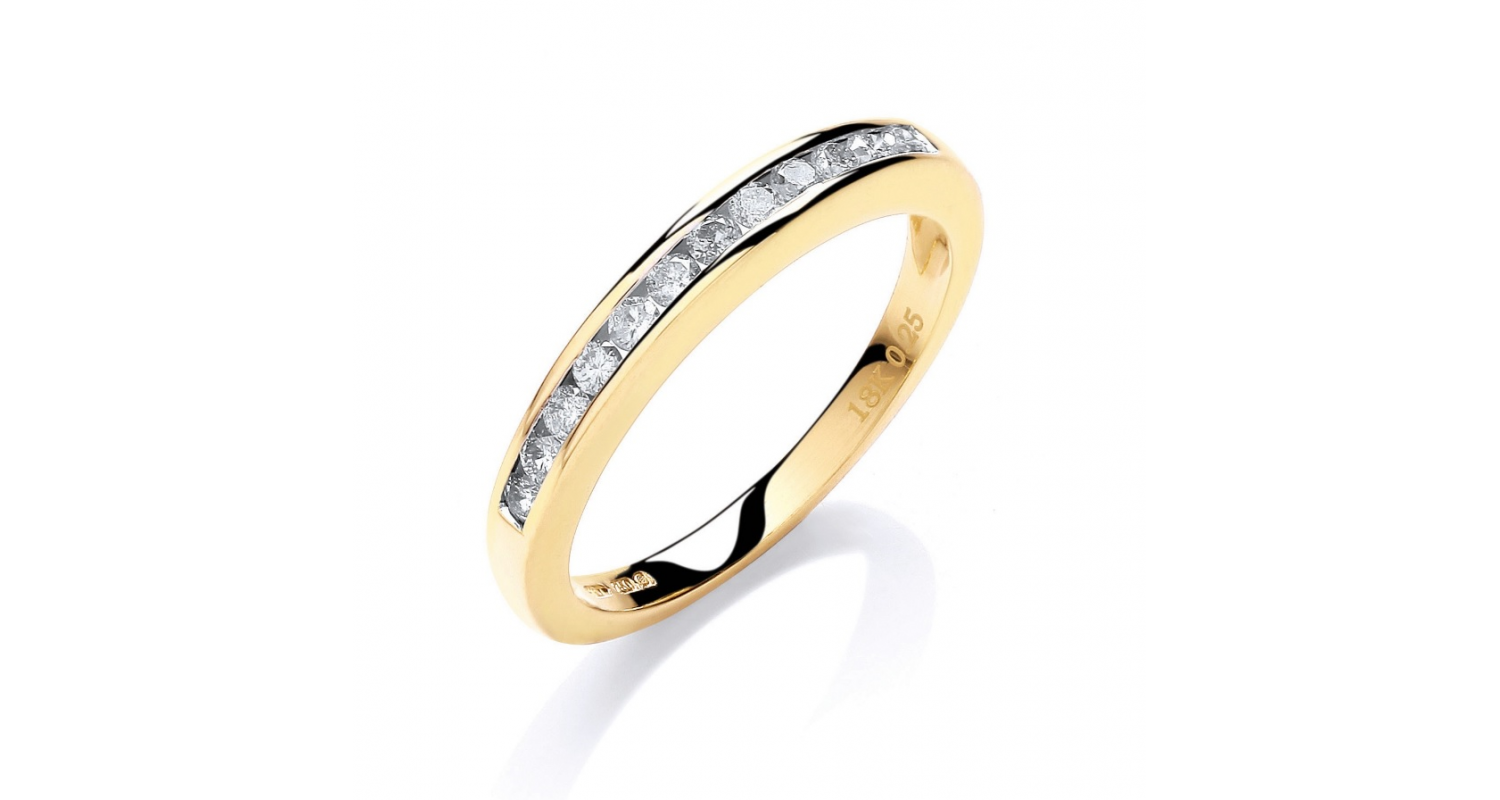 18ct Yellow Gold Diamond Half Eternity Ring