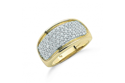 9ct Yellow Gold 1.00ct Diamond Bombay Ring