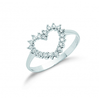 9ct White Gold 0.25ct Diamond Heart Ring