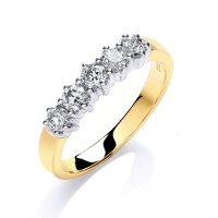 18ct Yellow Gold 5 Stone Diamond Ring