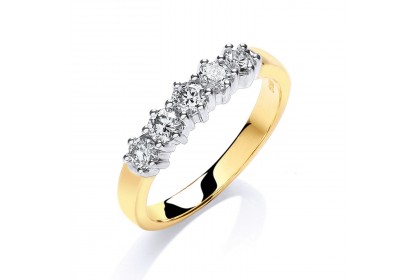 18ct Yellow Gold 5 Stone Diamond Ring