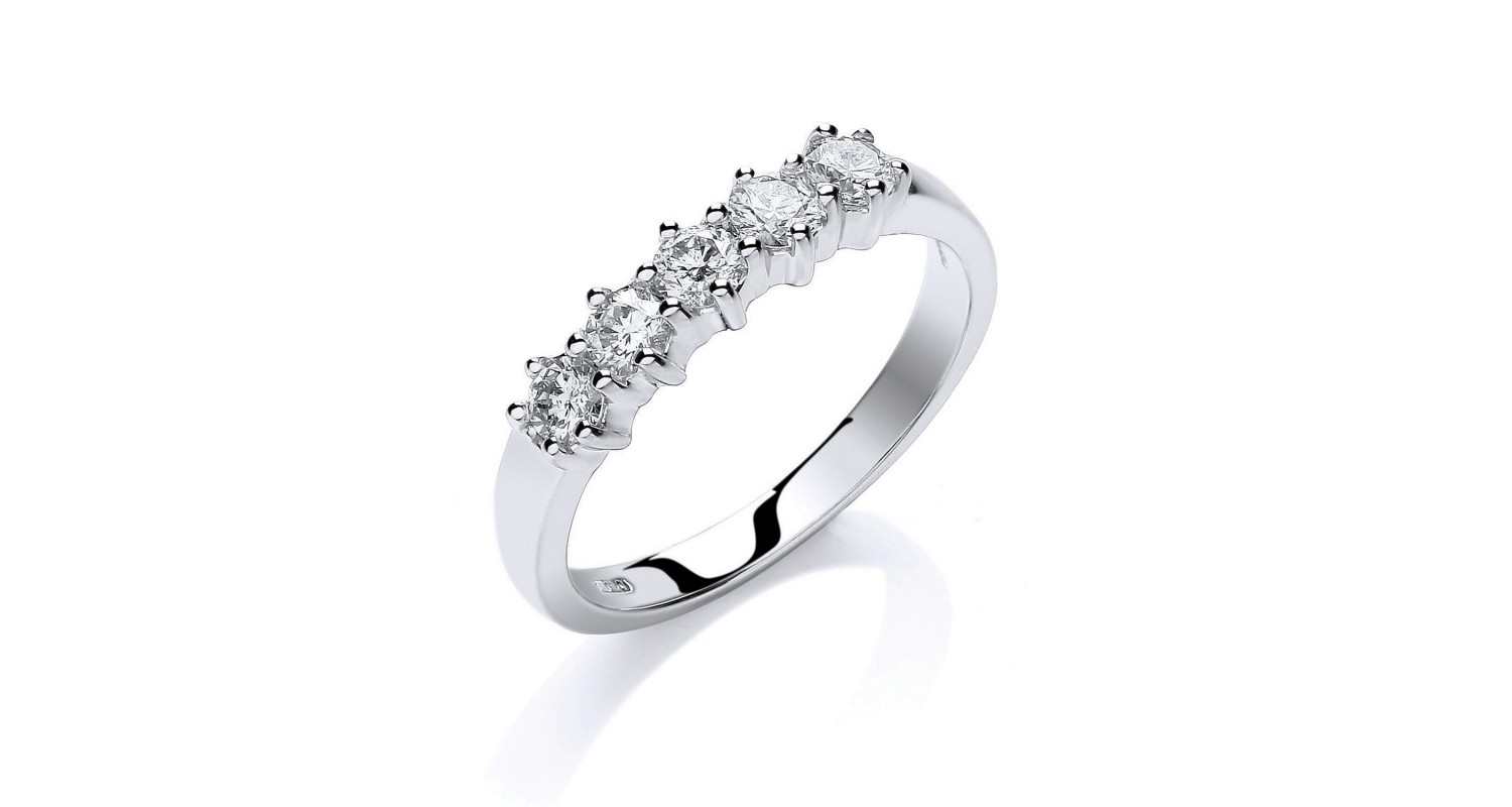 18ct White Gold 5 Stone Diamond Ring